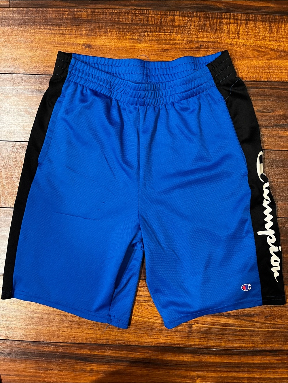 Champion Royal Blue Athletic Shorts with Black Side Panels